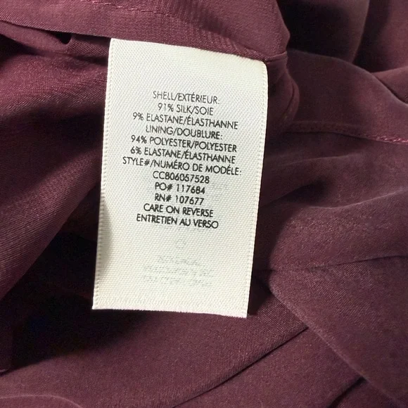 Alice + Olivia Burgundy Silk Draped Midi Dress Cocktail Wedding Guest Prom